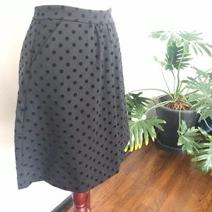 Boden black lightly gathered mini with black dots